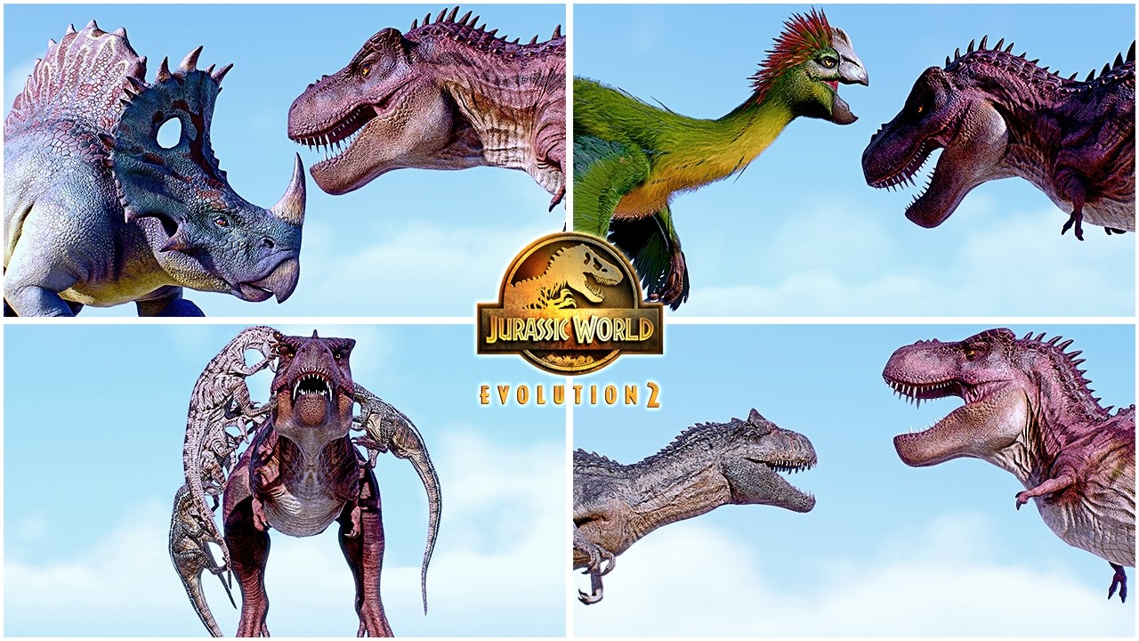 Nightmare Tarbosaurus VS All Dinosaurs Killing Animations 🦖 Jurassic World Evolution 2