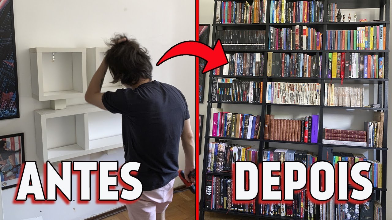 montando e arrumando minha ESTANTE NOVA! | EVEZEL