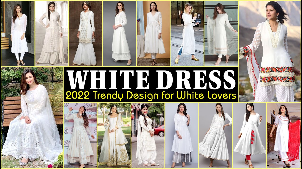🤍 Latest White Colour Dress Design Idea |  White Colour Combination idea |
