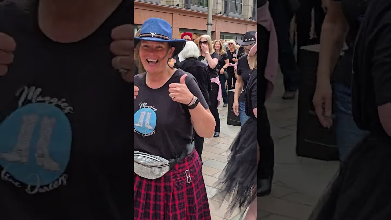 International line dance Flashmob with Maggie, GLASGOW