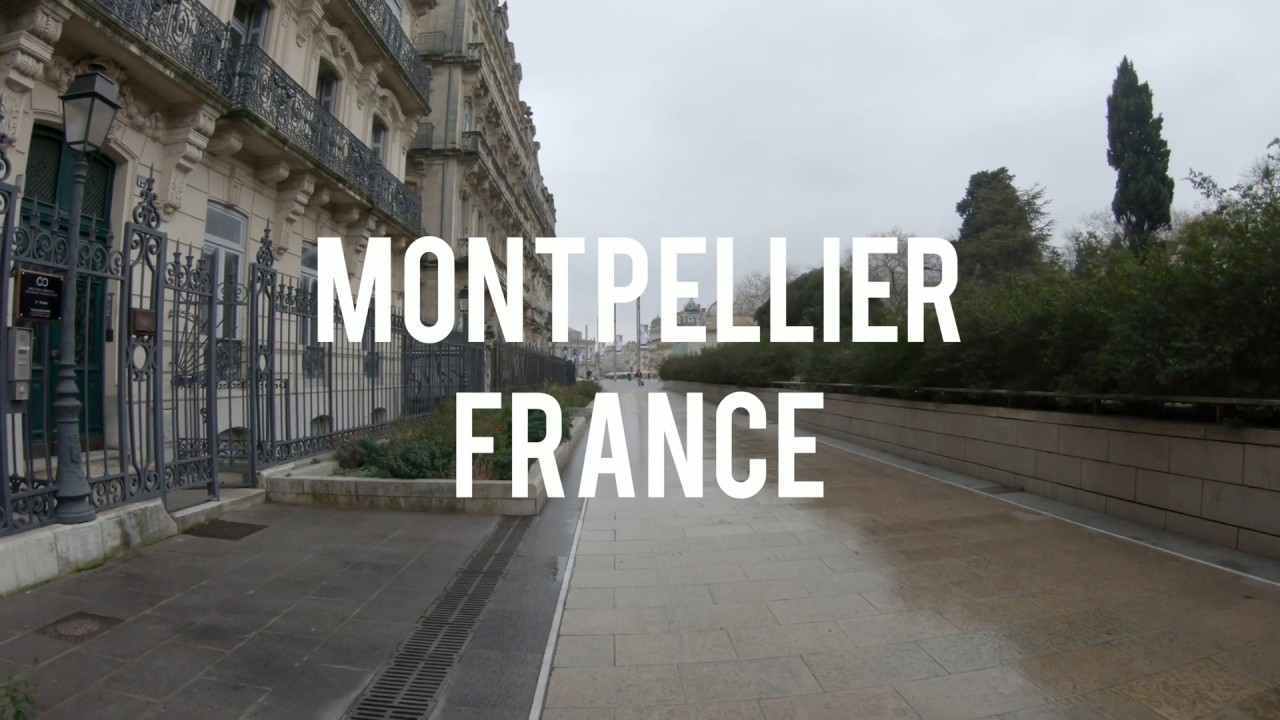 [4k]  Montpellier France, Walking from the square to the streets