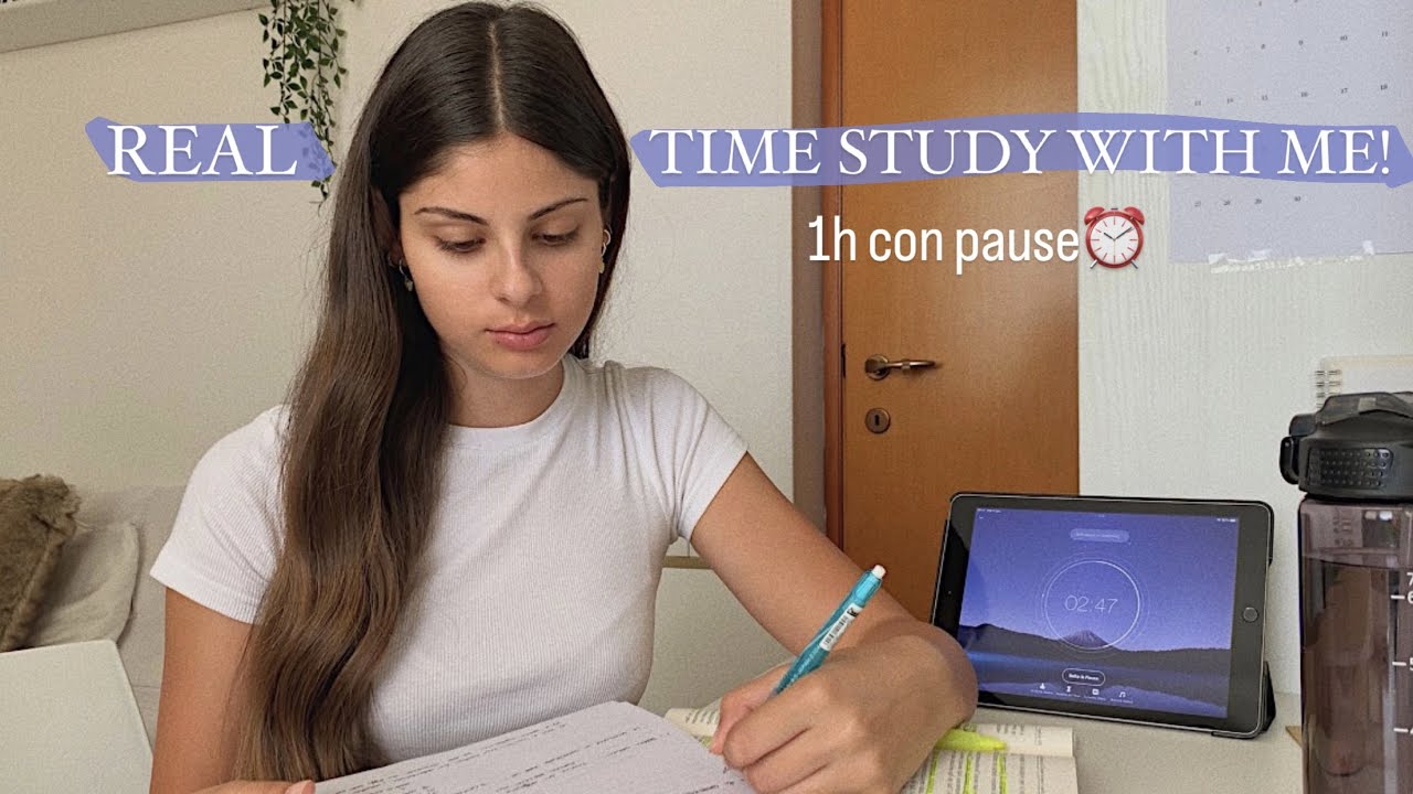 REAL TIME STUDY WITH ME 📚|| 1 ora di studio con pause⏰