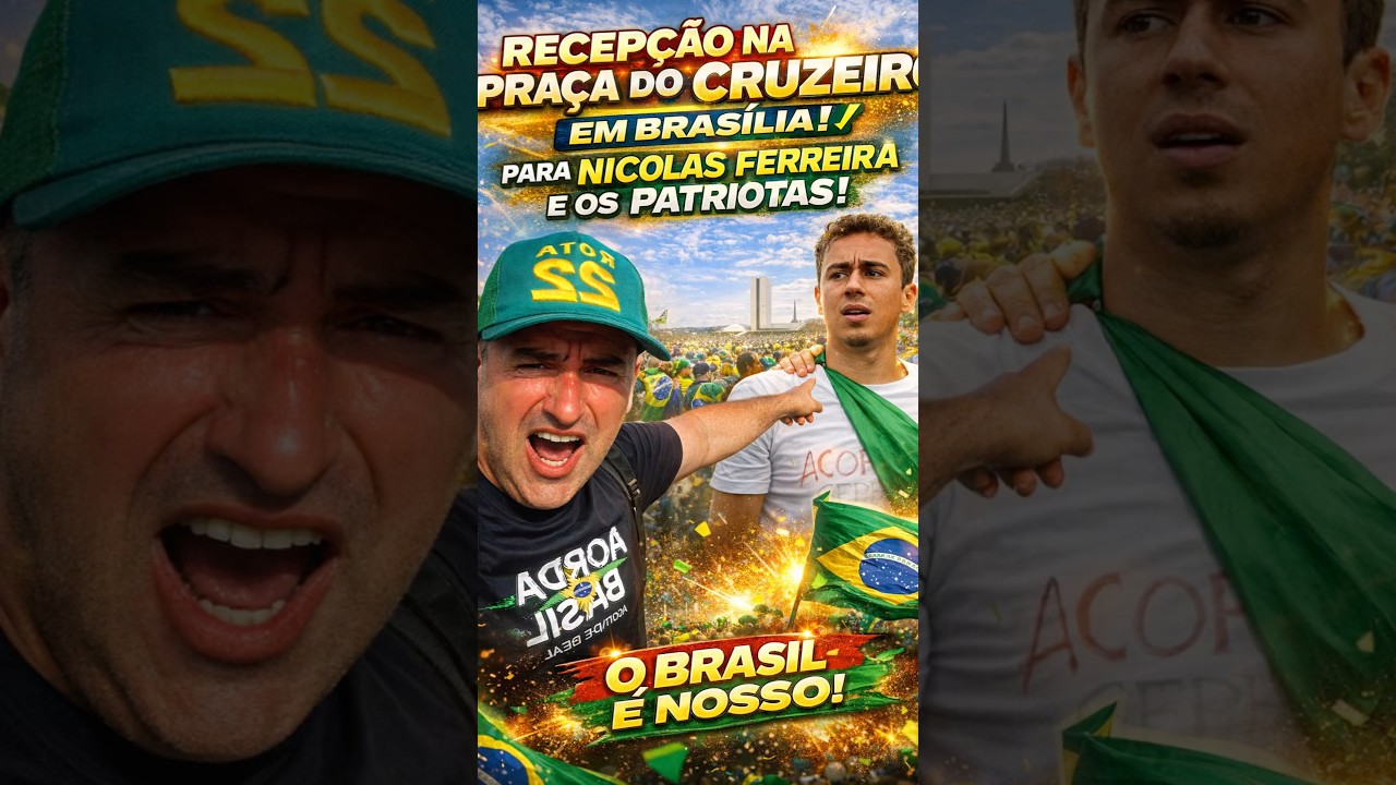 RECEP&Ccedil;&Atilde;O A NIKOLAS EM BRAS&Iacute;LIA NA PRA&Ccedil;A DO CRUZEIRO! #noticias #politica #jornalismo #bolsonaro