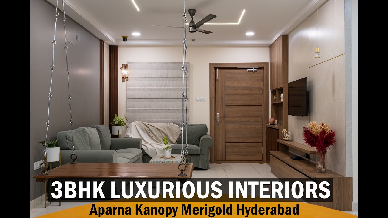 3BHK Luxurious Interiors Aparna Kanopy Marigold Hyderabad Video 4K [Mindspan Interiors]
