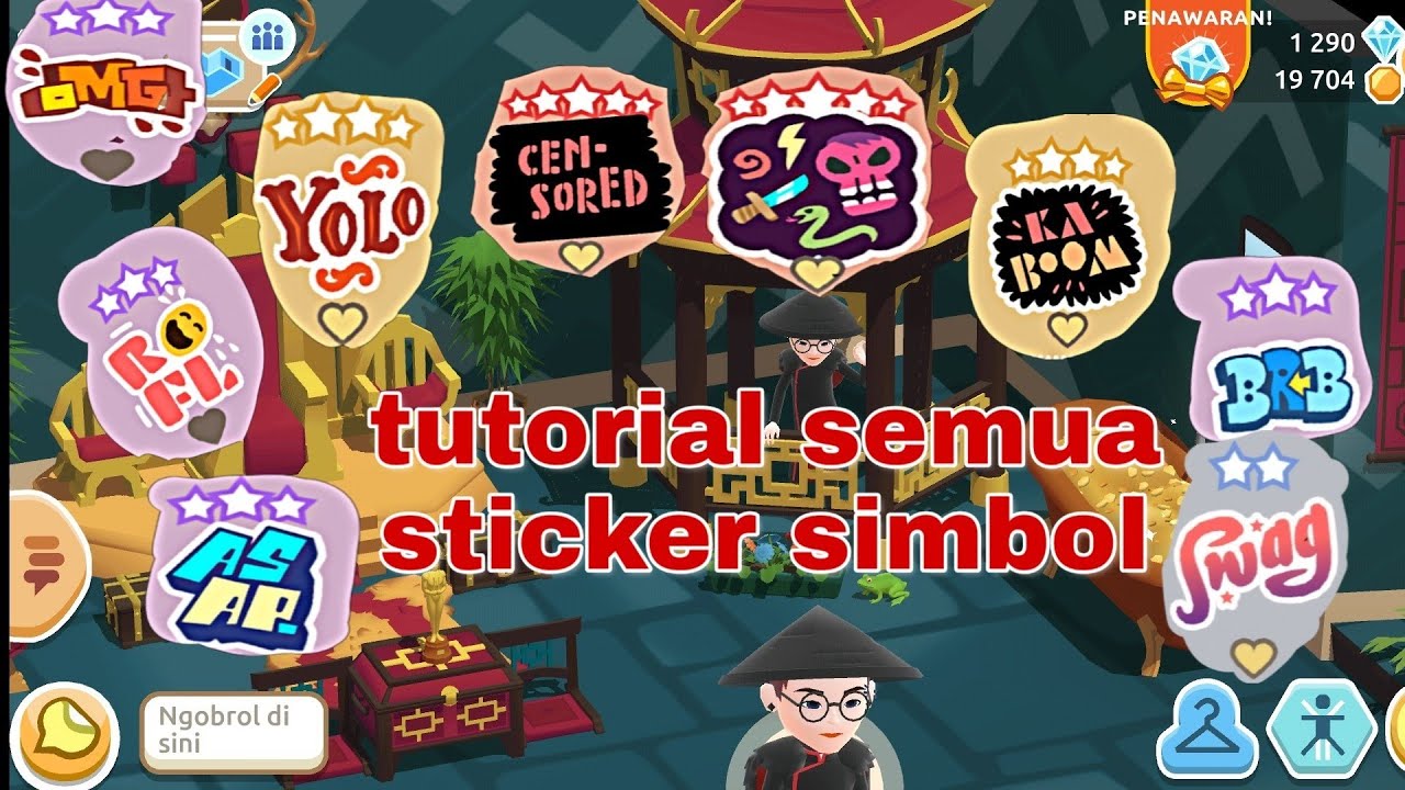 Tutorial semua sticker pada bahagian (simbol) di Hotel Hideaway💯