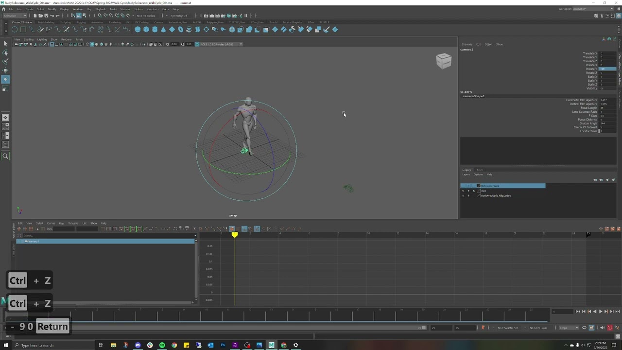 How to Make a Camera and Playblast an Animation in Maya 2022