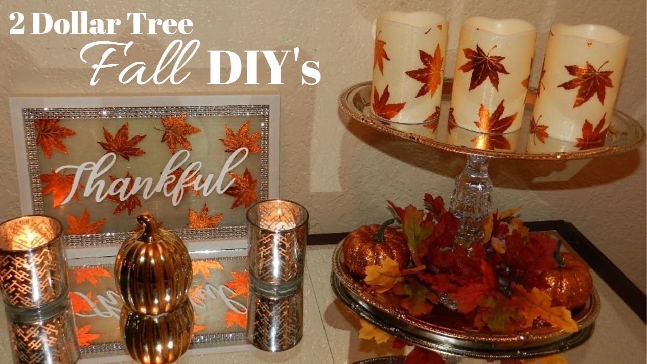 Glam Fall Home Decor DIY's| Dollar Tree DIY Fall Lighted Home Decor 2018