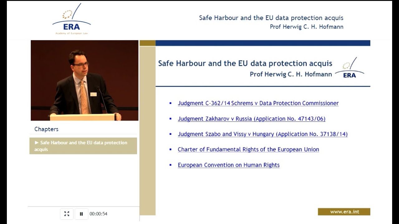 Safe Harbour and the EU data protection acquis