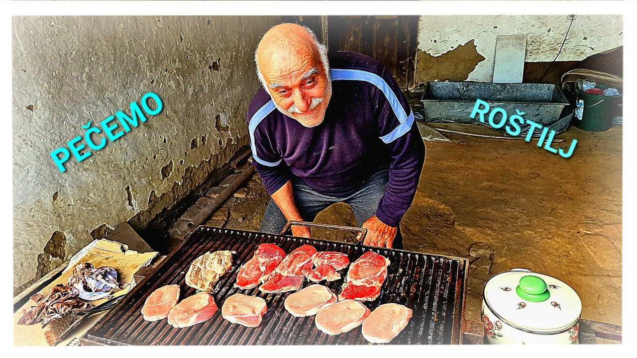 DRAGI CRNI PEČE ROŠTILJ PIJAN! BABIN ROĐENDAN! *77 godine*