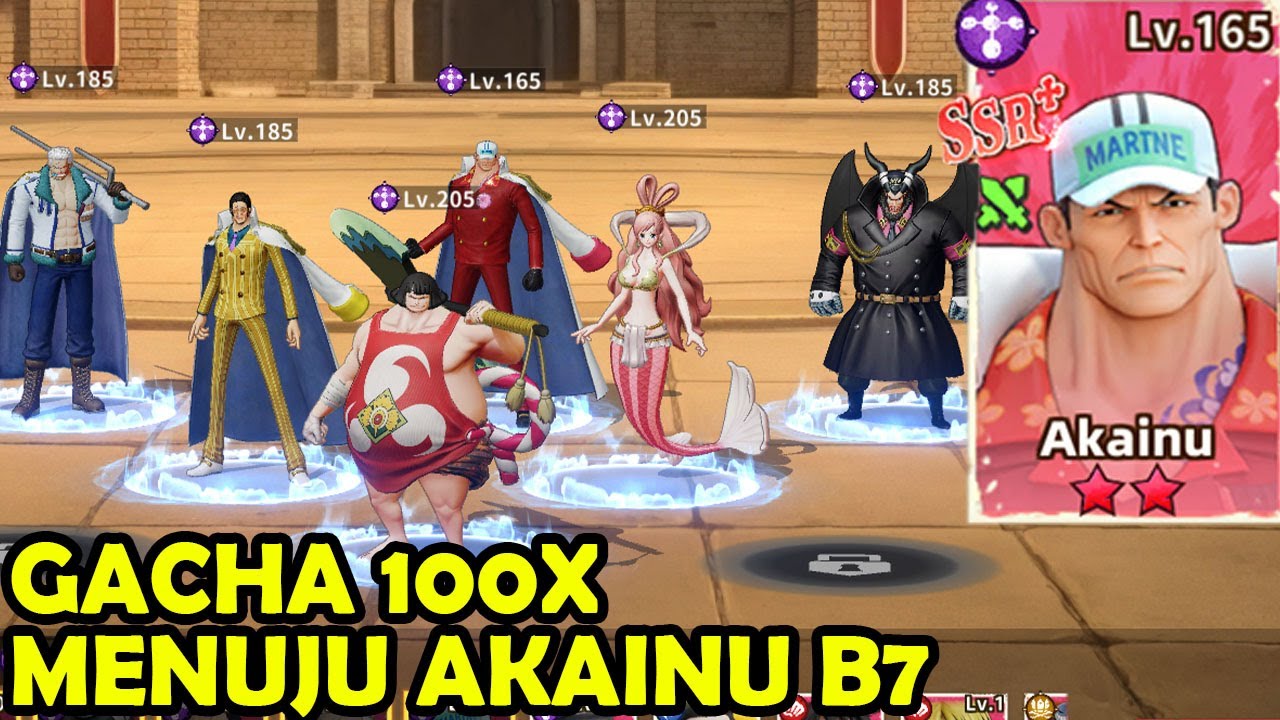 GACHA 100X AKAINU UP TO 7 STARS !! F2P TEAM PERFECT MARINE IN OP SAILING KINGDOM