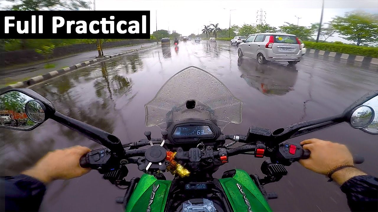 Barish Me Bike Kaise Chalaye Full Practical | How to Ride Bike in Rainy Season