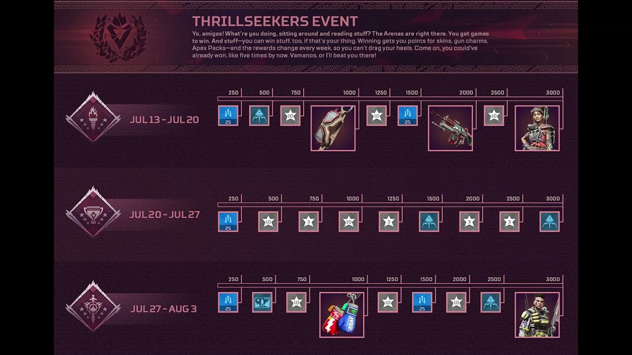 Apex Legends Thrillseekers Event Prize Tracker FREE EVENT REWARDS