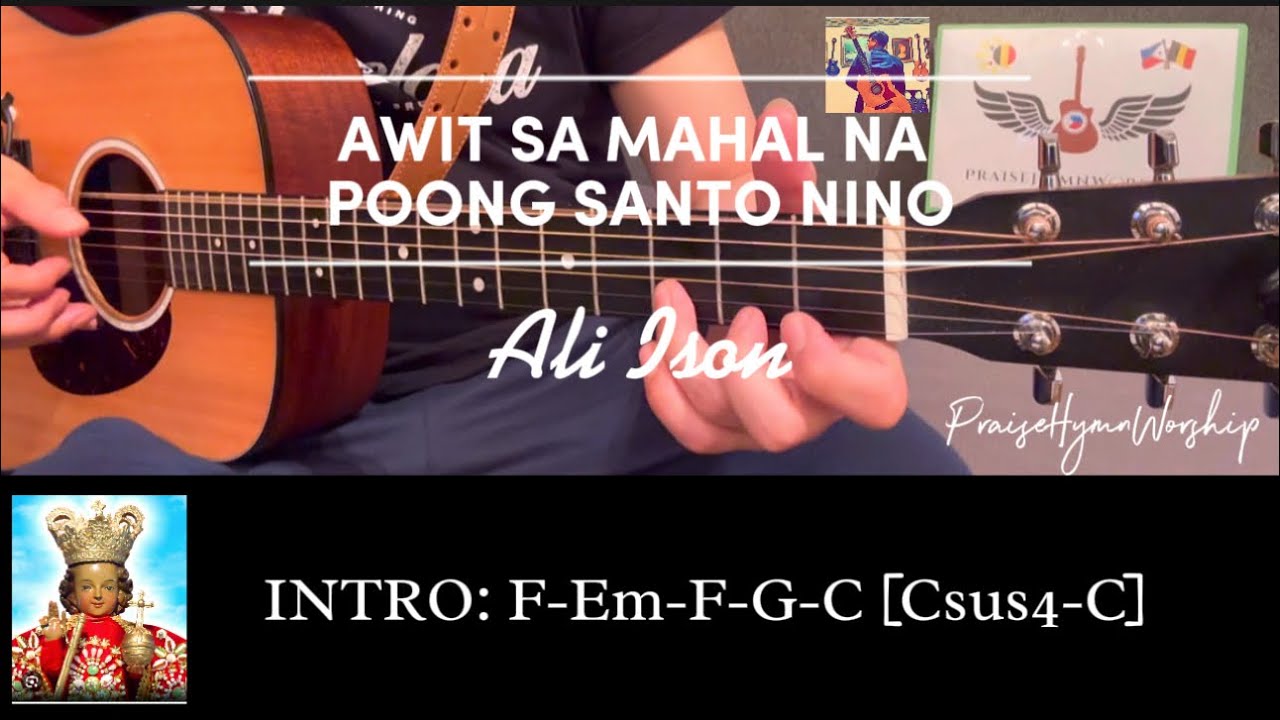 Awit Sa Mahal Na Poong Santo Nino | Ali Izon - guitar tutorial w/ lyrics & guitar chords