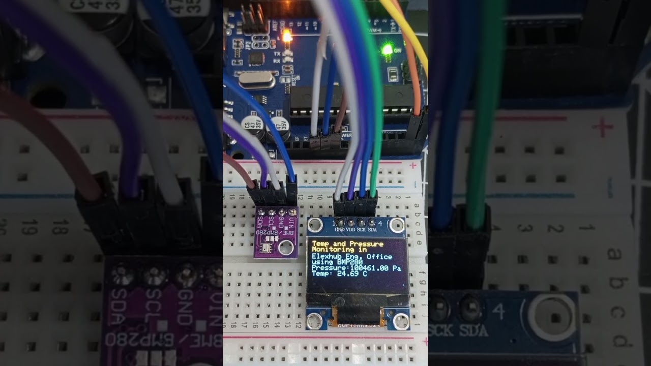 BMP280 pressure temperature sensor testing #letsgoelexhub #STEM #electronics #programming #arduino