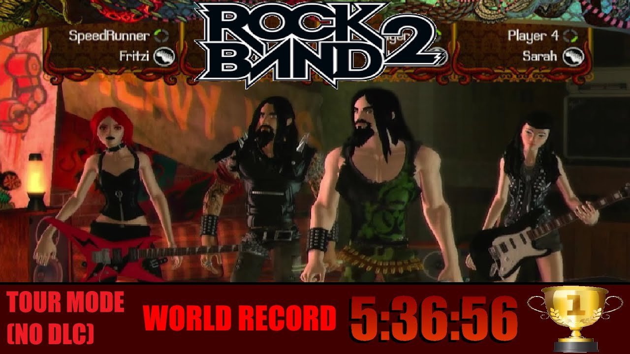 Rock Band 2 Tour Mode No DLC Speedrun (5:36:56) - WORLD RECORD
