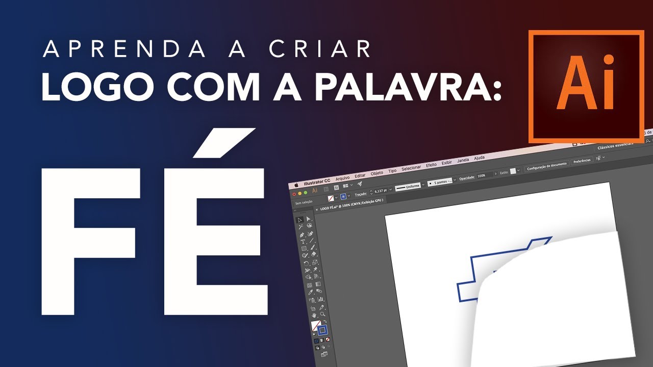 Criando uma logo no Illustrator com a palavra FÉ