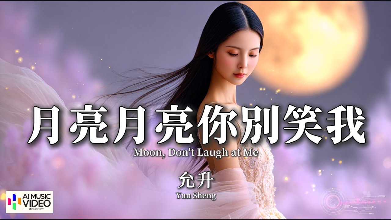 【高清MV】允升 - 月亮月亮你別笑我（深情女版）【Pinyin + Eng Sub | AI音樂視頻 | 繁體拼音英文動態字幕】Yun Sheng