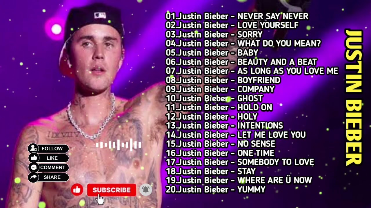 Top Justin Bieber Songs Playlist 2026 full album