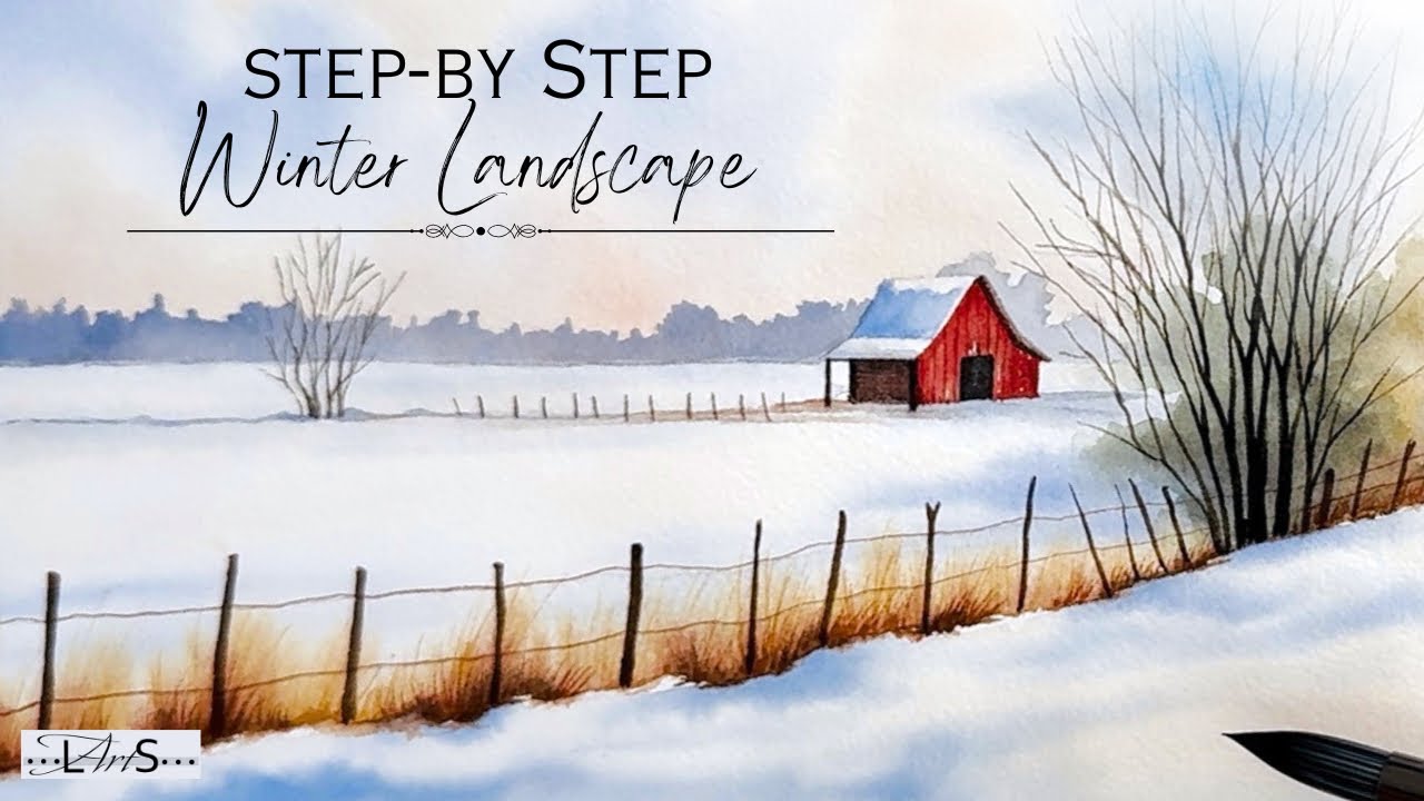 I Almost Ruined This Watercolor… 🫣 Here’s How I Fixed It! Step-by-Step Winter Watercolor Landscape