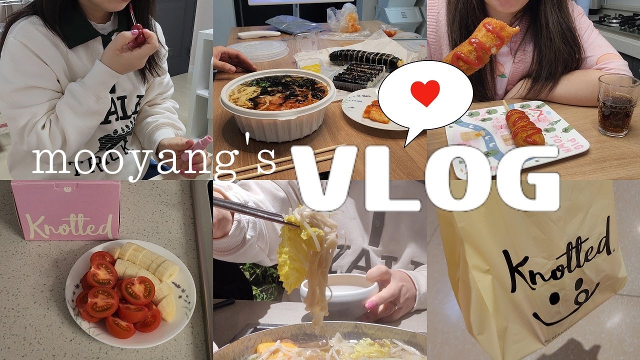 [vlog]귀여운😎✌️일상|주말은 그냥 먹어🍲🍩🥢샤브샤브,노티드도넛,명랑핫도그(feat.출근준비,도시락)