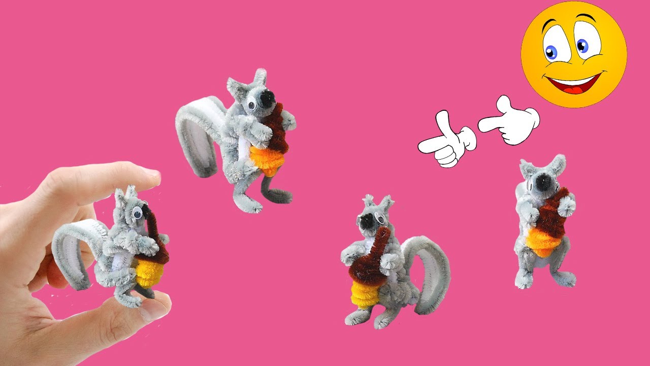 Ein super süßes Eichhörnchen aus Pfeifenputzern