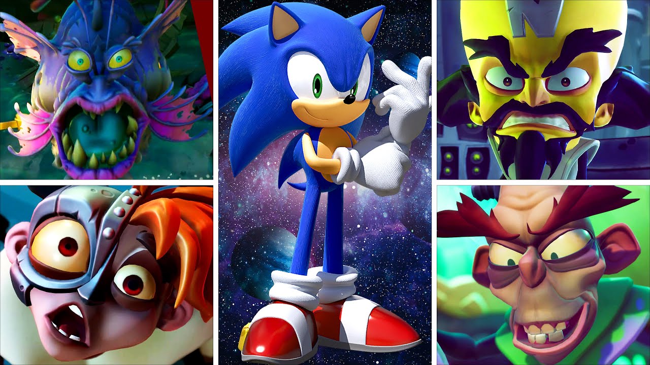 Crash Bandicoot 4: It's About Time - Sonic the Hedgehog vs All Bosses (No Damage)