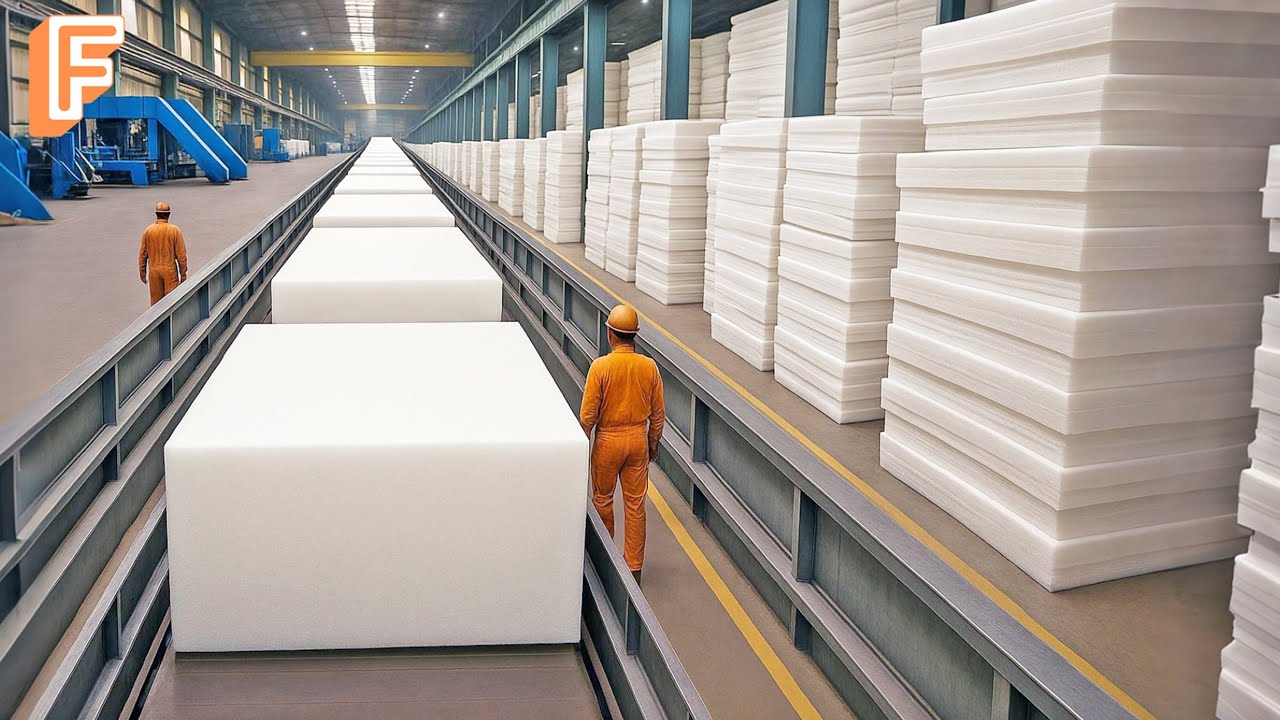 How Millions of Tons of PU Foam Are Produced Inside Massive Production Line