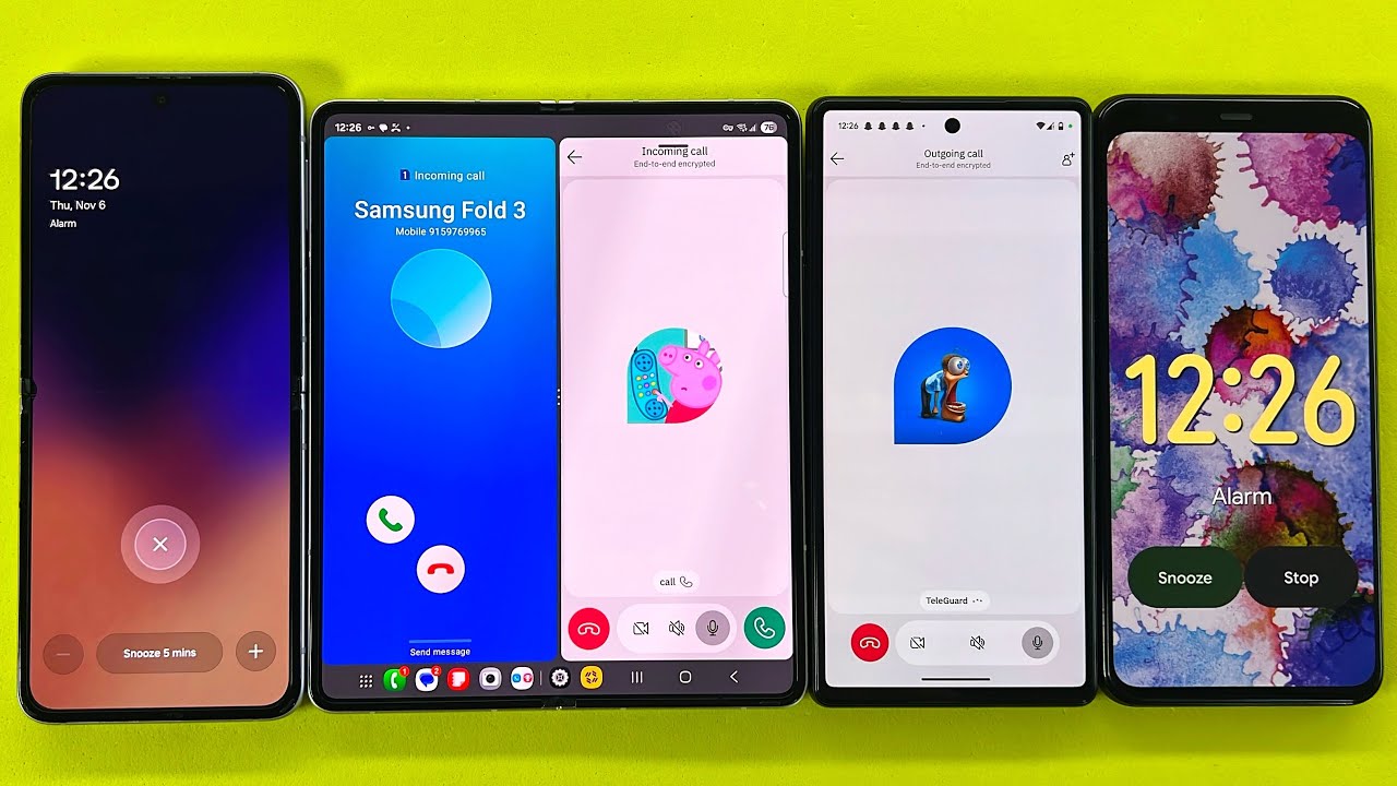 Samsung Z Fold3, Z Flip3, Google Pixel 6 + 4XL Incoming Outgoing Call TeleGuard, Timer 