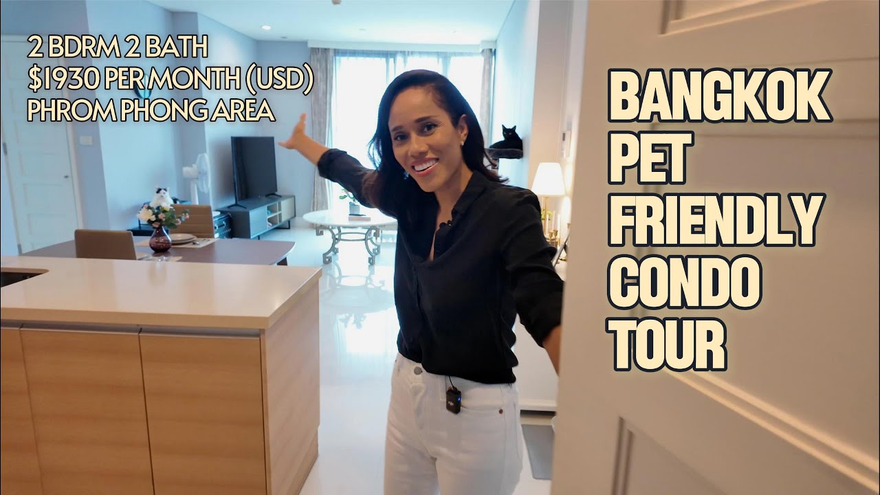 Bangkok Luxury Condo Tour (Pet-Friendly) | 2BR Phrom Phong | 60,000 Baht / $1,930 USD
