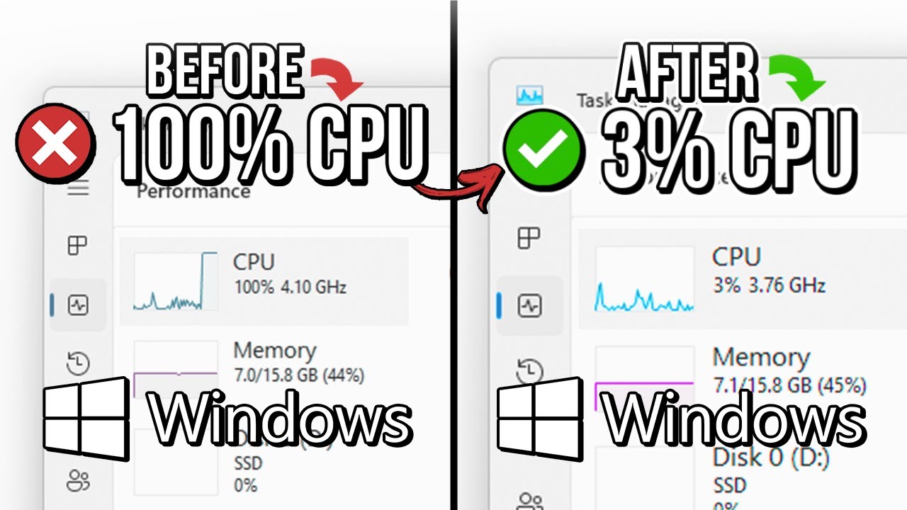 🔧WINDOWS: 06 QUICK STEPS TO FIX 100% CPU USAGE🔥| How to Lower CPU Usage in Windows 10 & 11✔️