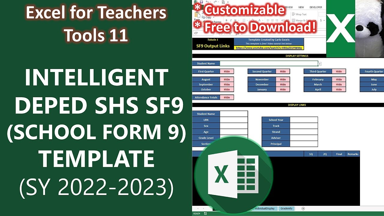 INTELLIGENT DEPED SHS SCHOOL FORM 9 (SF9) TEMPLATE 2022-2023 | Excel for Teachers | Carlo Excels