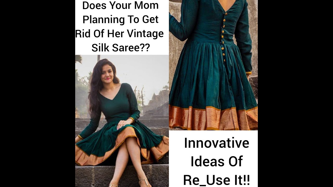 Innovative Ideas To Convert Old Silk Saree Into Long Gown/ Beautiful Simple Stylish Gown Design Idea
