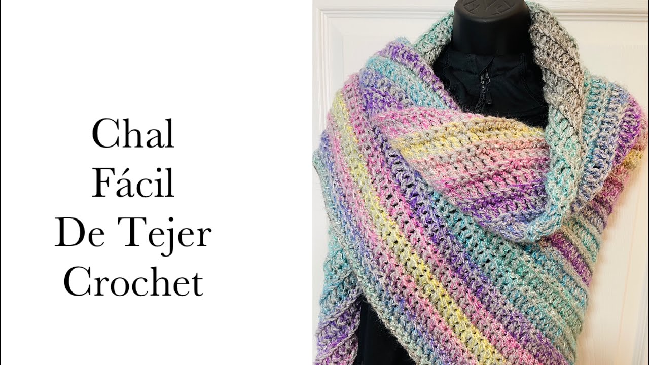 Chal a crochet paso a paso o Pashmina Bufanda tejida a Crochet FÁCIL PARA PRINCIPIANTES