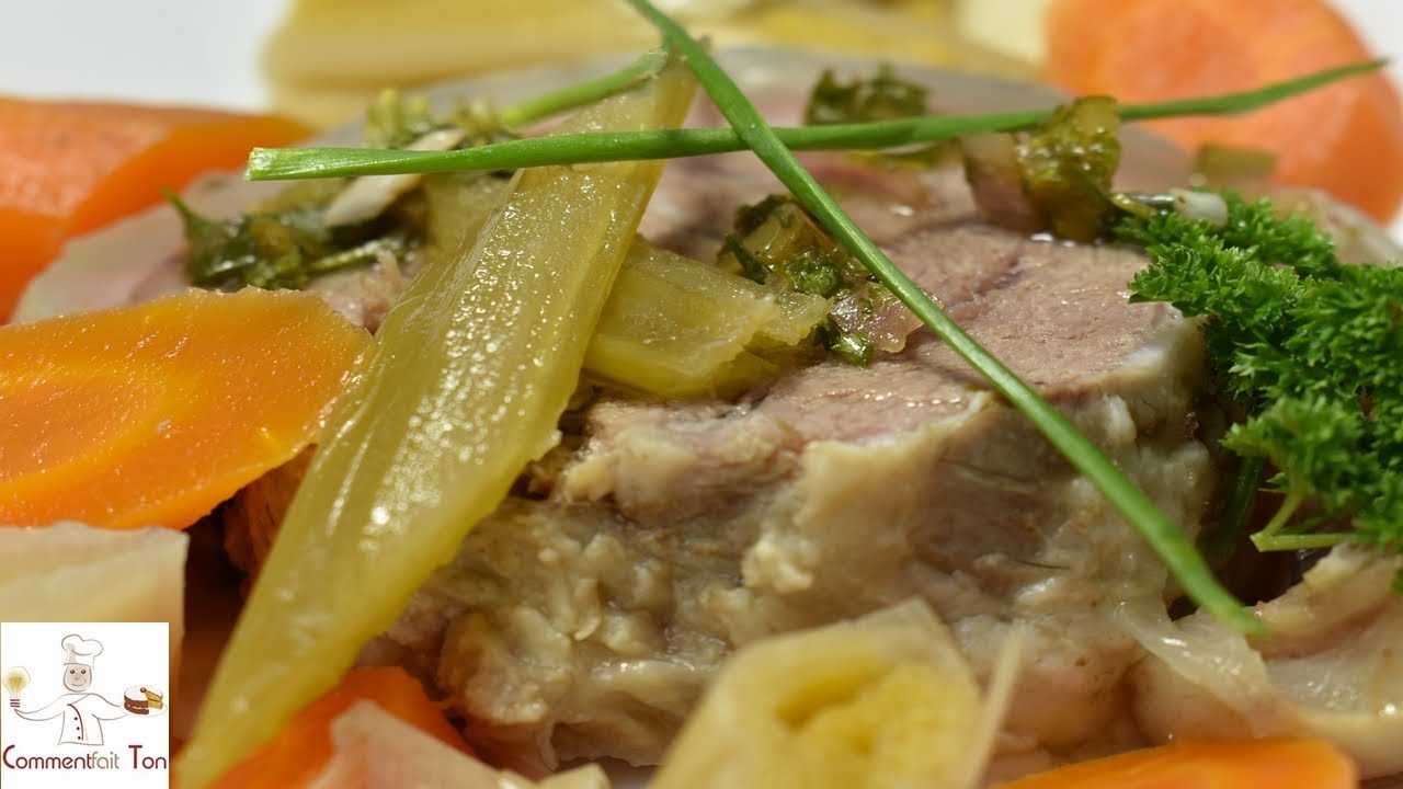 Tête de veau à ma façon avec légumes et sa  sauce ravigote et  gribiche