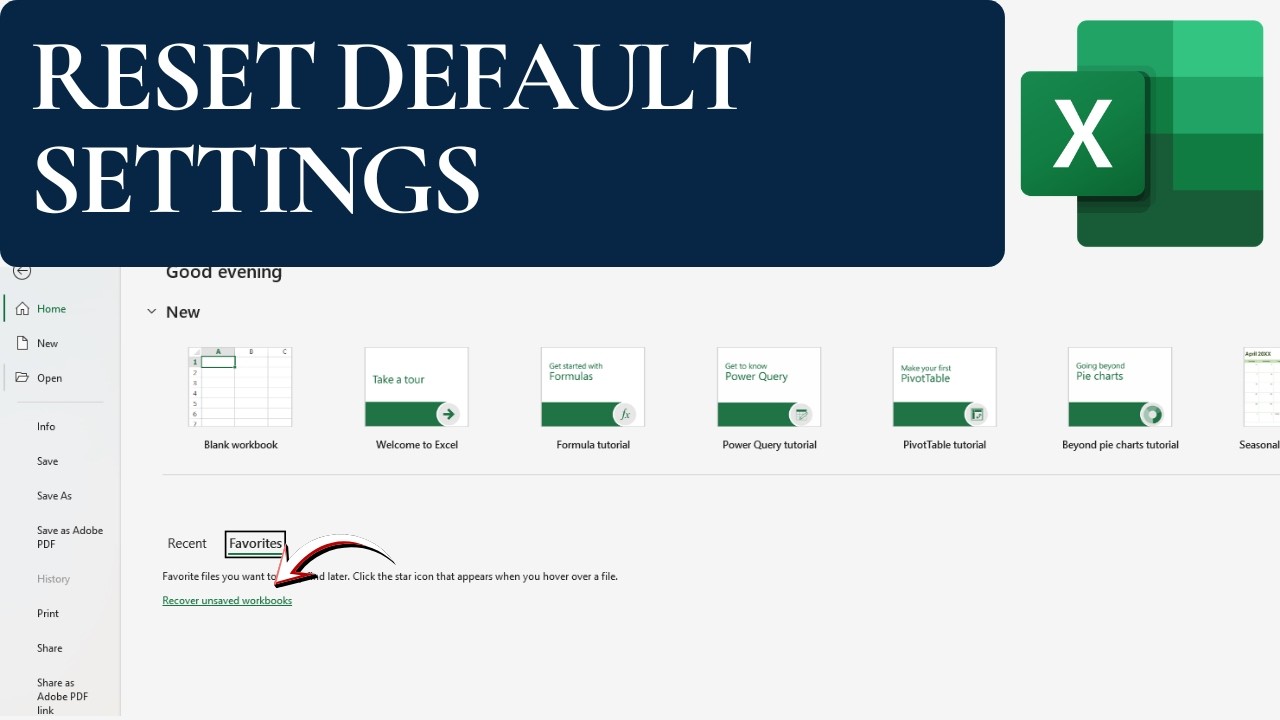 How To Reset Excel Sheet To Default Settings