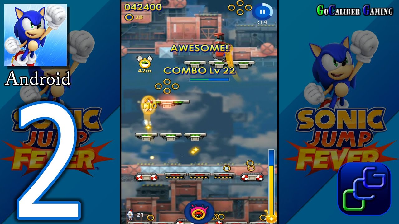 SONIC Jump Fever Android Walkthrough - Part 2 - Mechanical Zone Jungle Zone Sonic