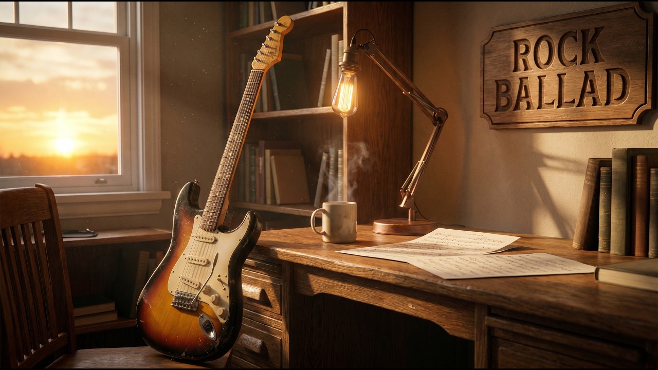 Deep Focus Ballad Rock : 4 Hours of Lyrical Guitar for Creative Flow