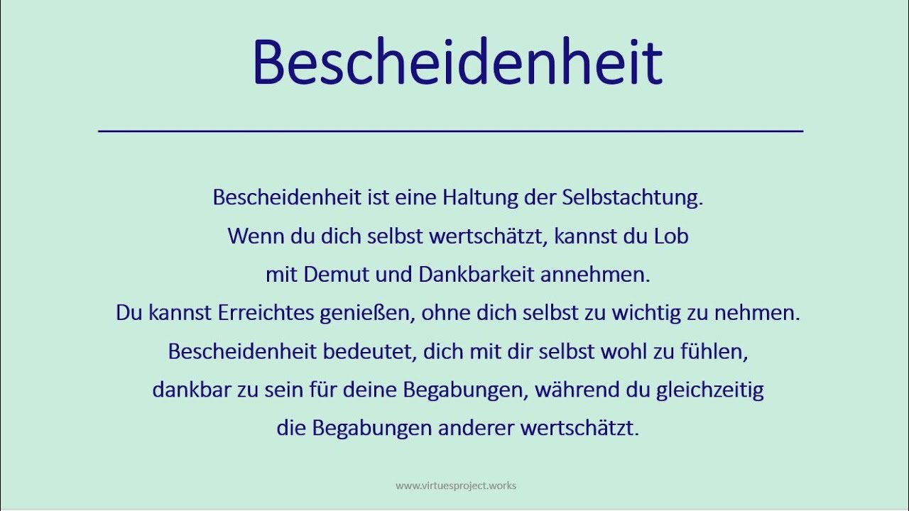 Bescheidenheit