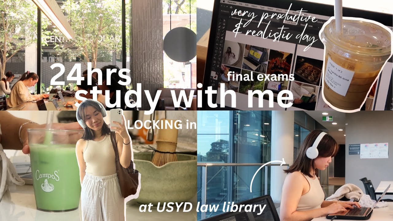 24-hr study vlog at Sydney Uni 📚 LOCKING in at the library & cafe, cramming, study tips