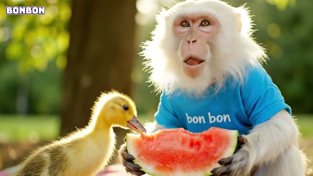 “Monkey Baby Bon Bon with the duckling together raise awareness about following rules everywhere”