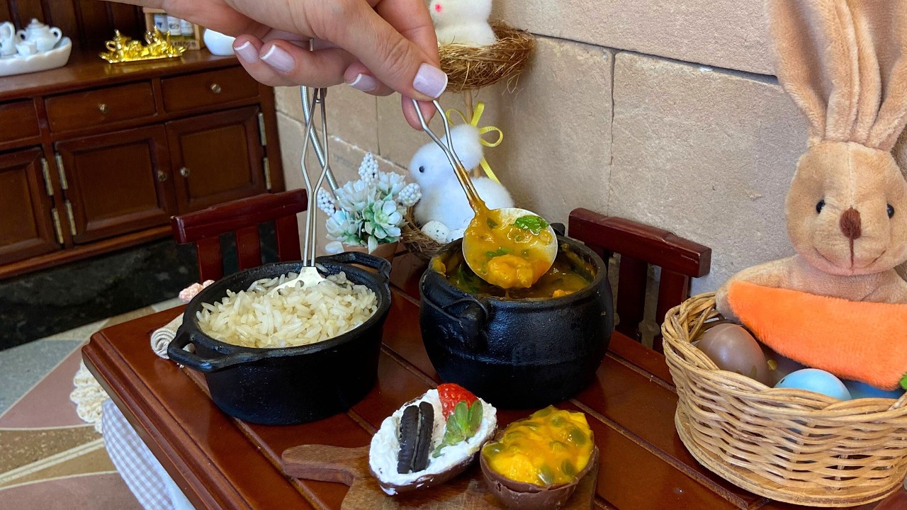 MINI BOBÓ DE CAMARÃO | FELIZ PÁSCOA! 🐰🥕 | COMIDA EM MINIATURA | A MINICOZINHA