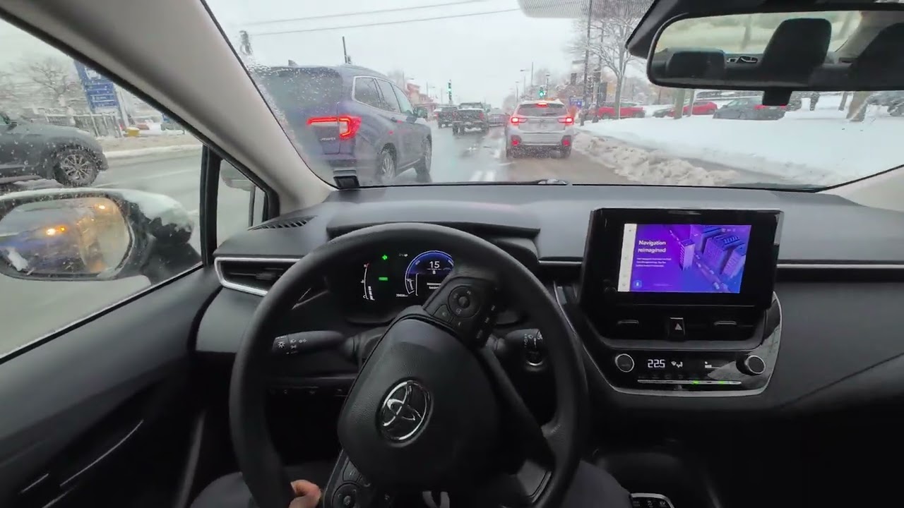 ASMR POV Drive | 2022 Toyota Corolla Hybrid | Snowy Morning School Traffic [Winter]