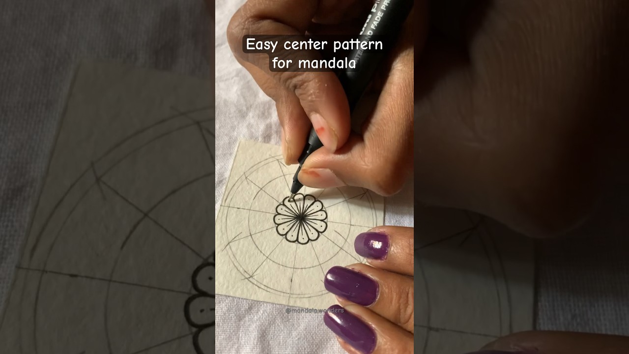 Easy center pattern for mandala| #mandala #mandalaart #mandalaartforbeginners #mandalapatterns