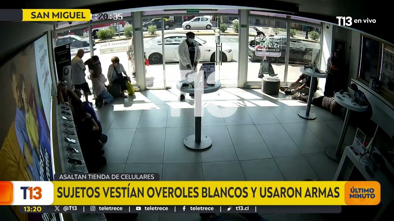 Con overoles y armas de fuego as&iacute; realizaron violento asalto a tienda de telefon&iacute;a en San Miguel