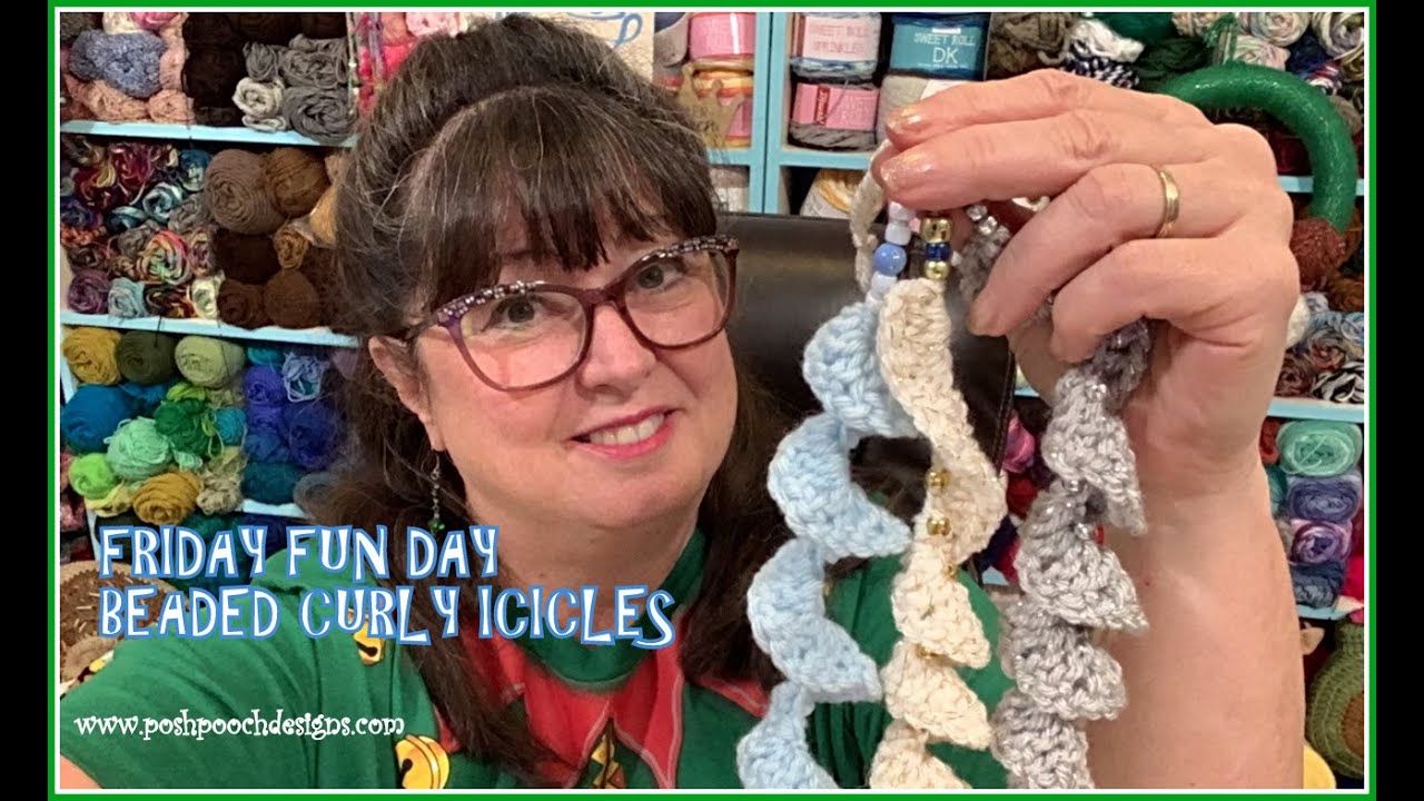 FRIDAY FUN DAY - Learn To Crochet The Beaded Curly Icicles Crochet Pattern  #crochet #crochetvideo