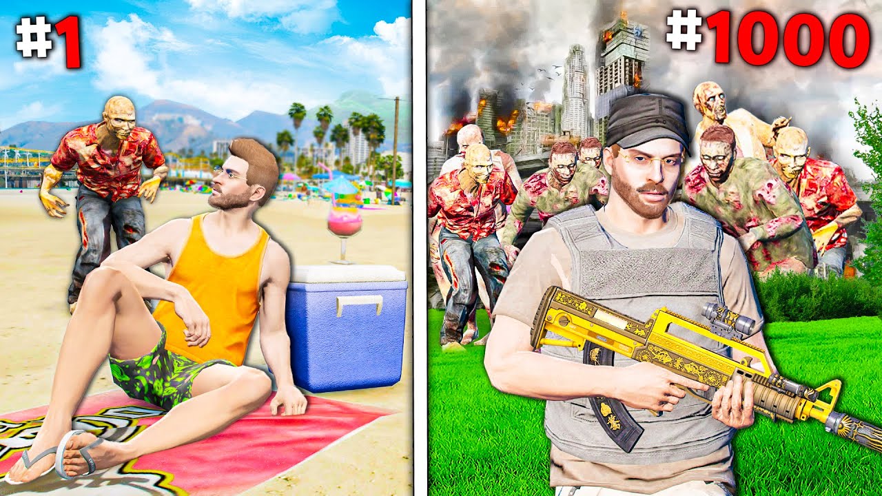 APOCALISSE ZOMBIE su GTA 5 - ONDATA 1 vs ONDATA 1000!