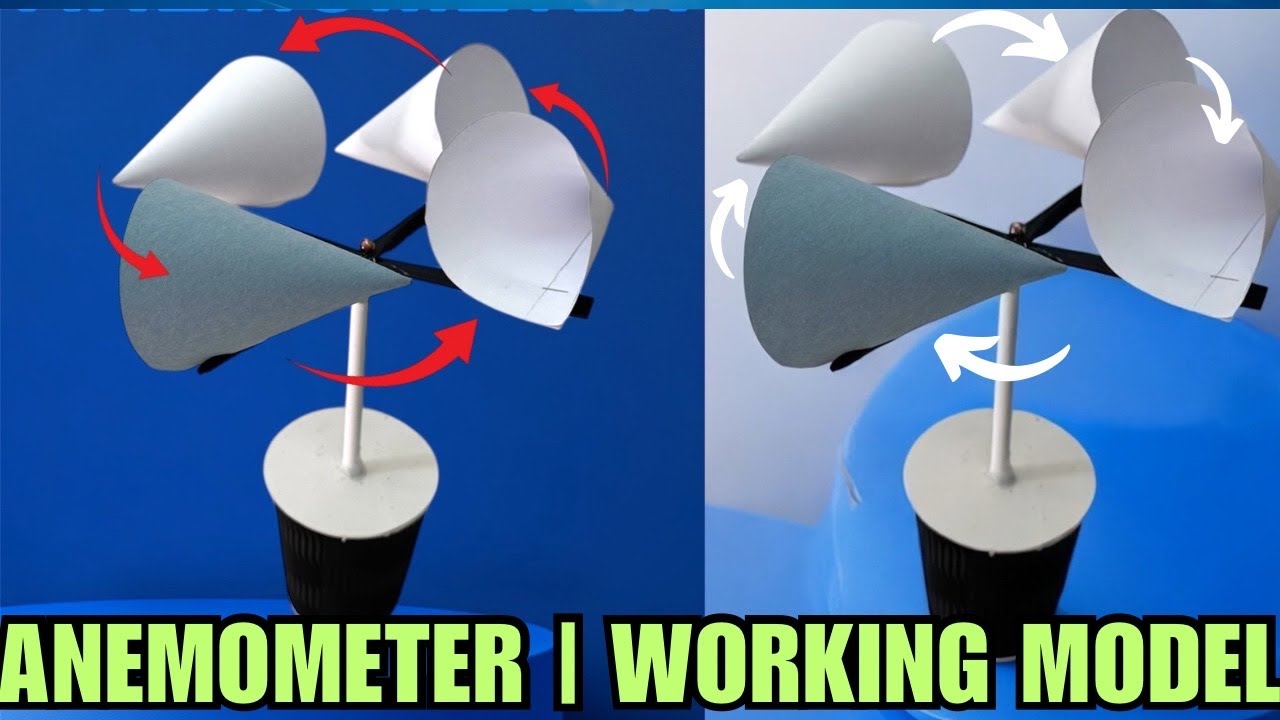 Easy DIY Anemometer working model for School Project | Wind Speed Meter at Home #anemometerproject