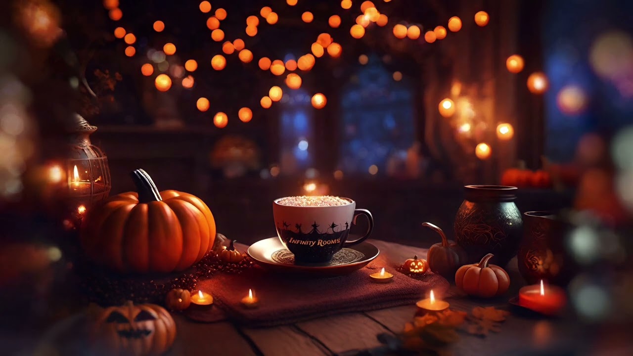 Whimsical Halloween Night: 🎃 Warm Fairy Lights Hocus Pocus Music Ambience with Candles 🐈&zwj;⬛