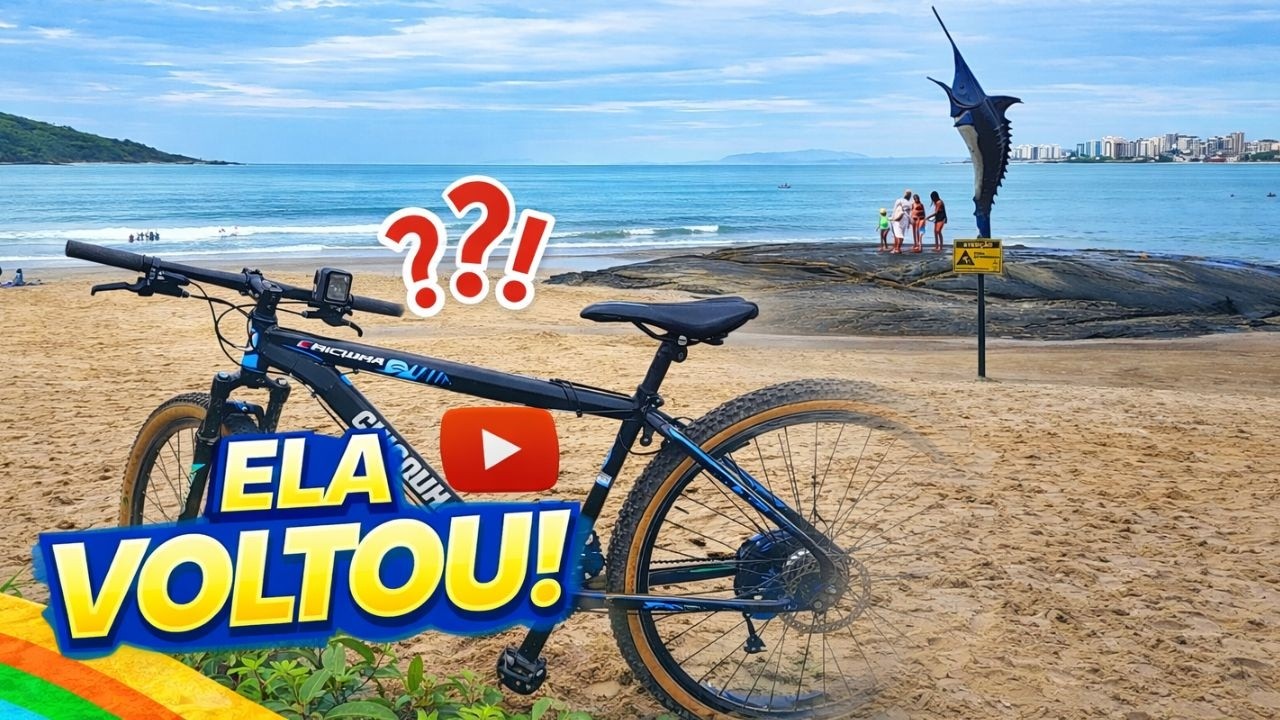 🚲 Ela voltou! Depois de meses a bicicleta Chiquinha reaparece na Praia do Morro em Guarapari