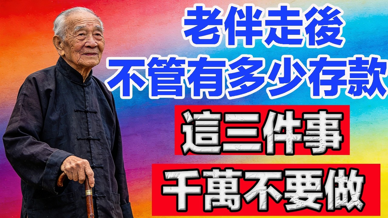 老伴走後，不管手裡有多少存款，這三件事你千萬不要做。   #老年智慧#老年故事#老年情感#老年生活 #修心修行 #傳統文化 #人生感悟 #佛法 #正能量 #禅意生活